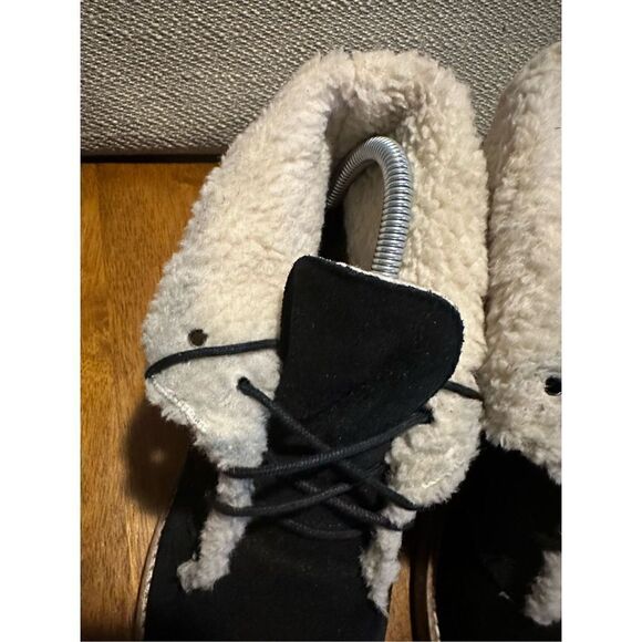 Rinascimento Womens Suede and Sherpa Black Boots Made in Italy Size US 6 EU 37 - Picture 6 of 12